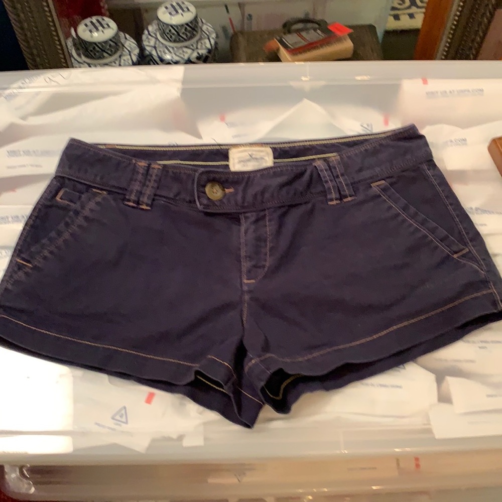 American Eagle Navy Shorts with orange stitching